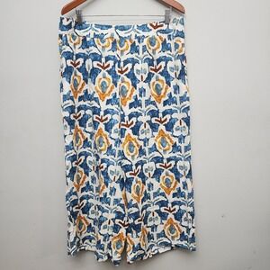 Christian Siriano Blue and Yellow Wide Leg Pants